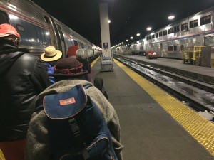 Amtrak passengers boarding in Chicago