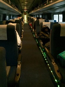 Coach seats on Cardinal train