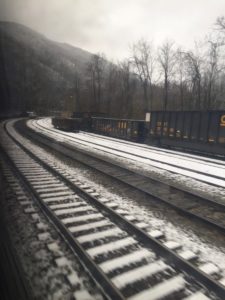 Train tracks on Amtrak line
