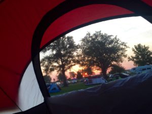 Tent view of sunrise